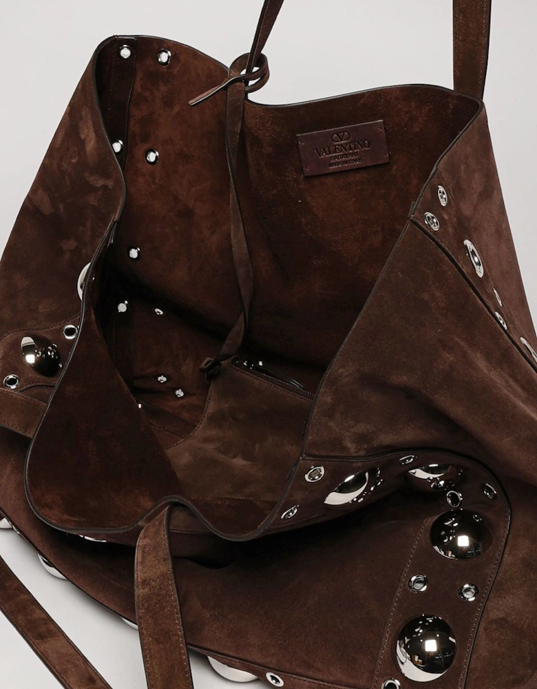 Studded Suede Tote Bag