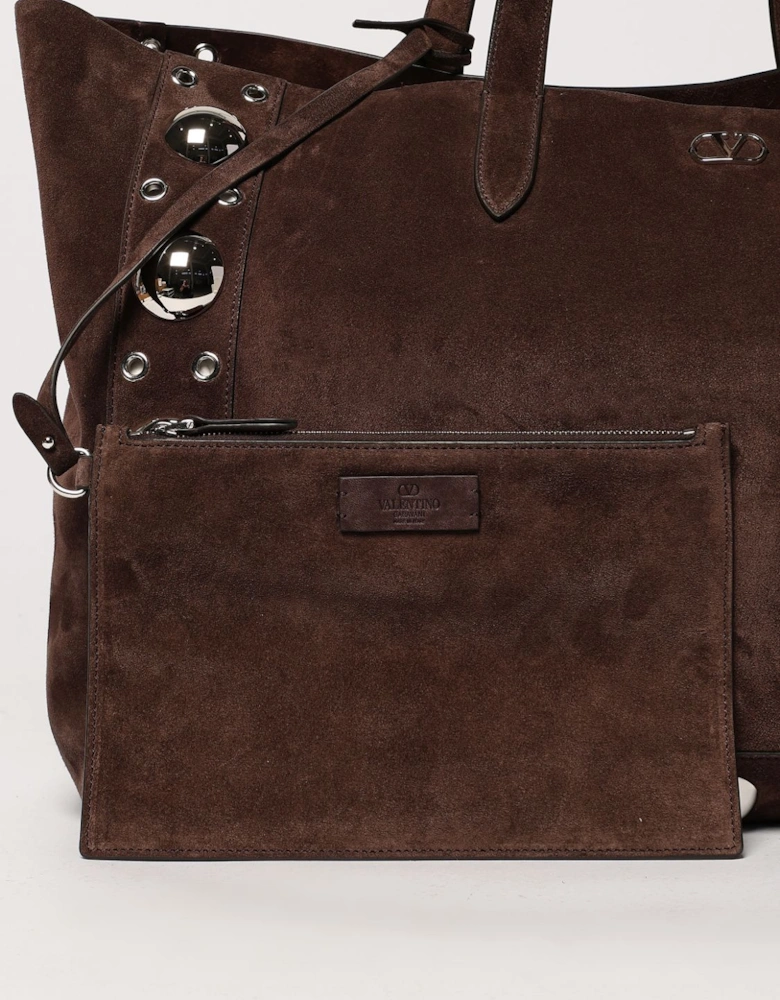 Studded Suede Tote Bag