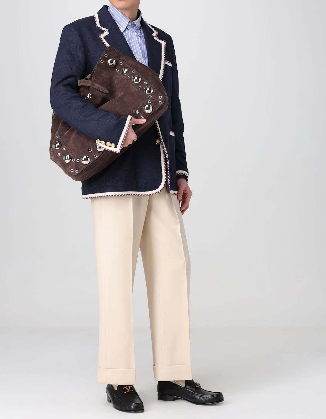 Studded Suede Tote Bag