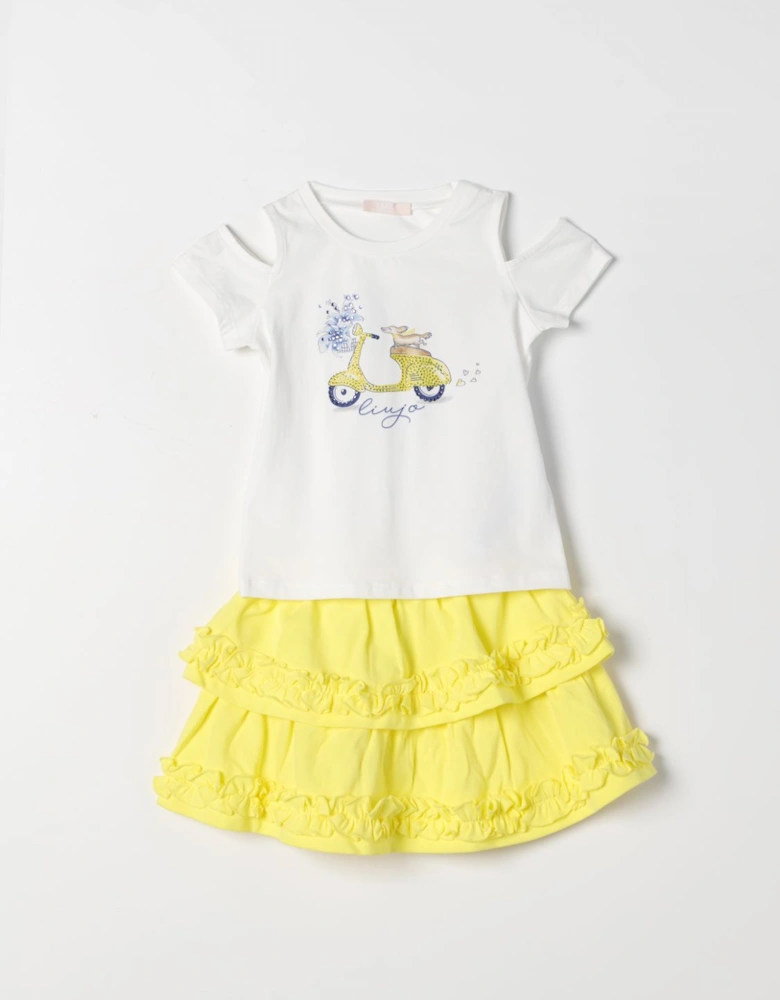 Girls Scooter Print Ruffle Outfit