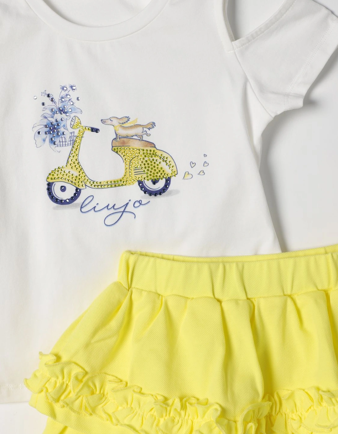 Girls Scooter Print Ruffle Outfit
