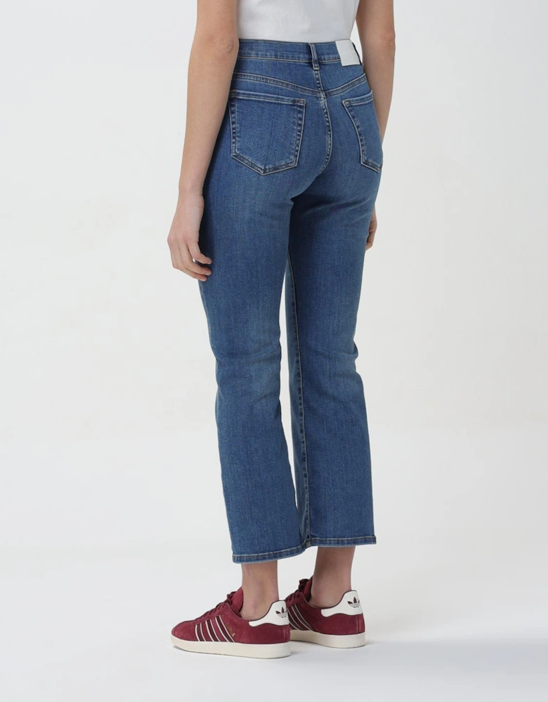 Comfortable Mid-Rise Denim Jeans with Boot Cut and Stretch Fabric