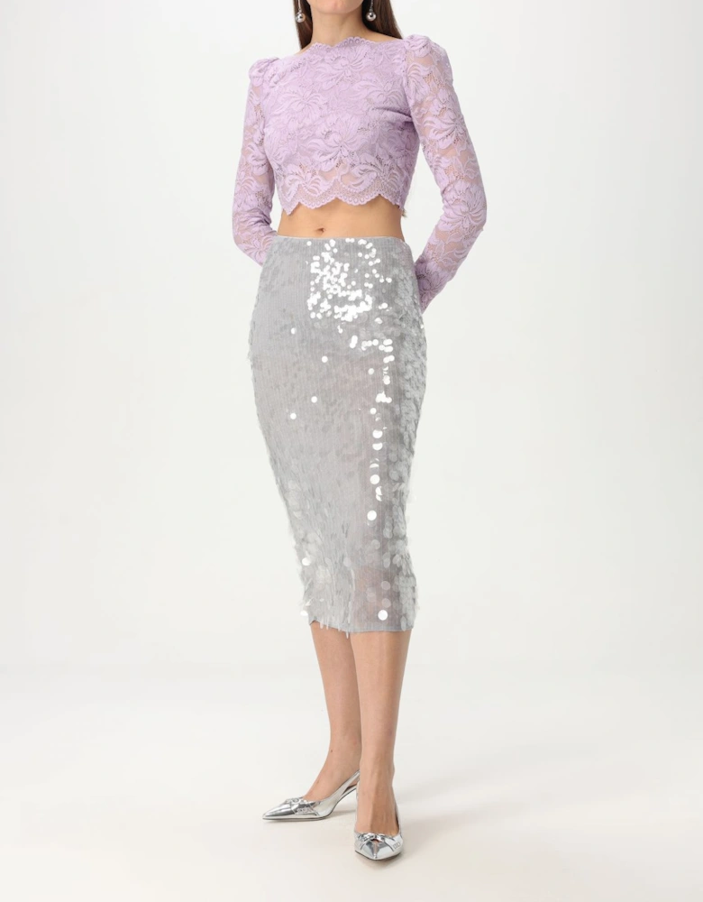 Lace Long Sleeve Crop Top