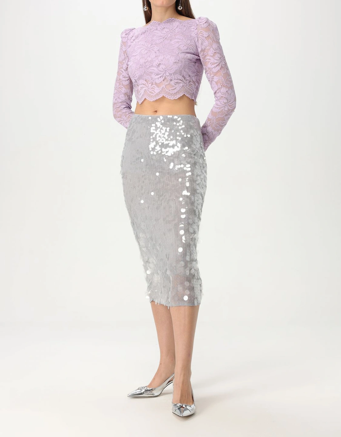 Lace Long Sleeve Crop Top