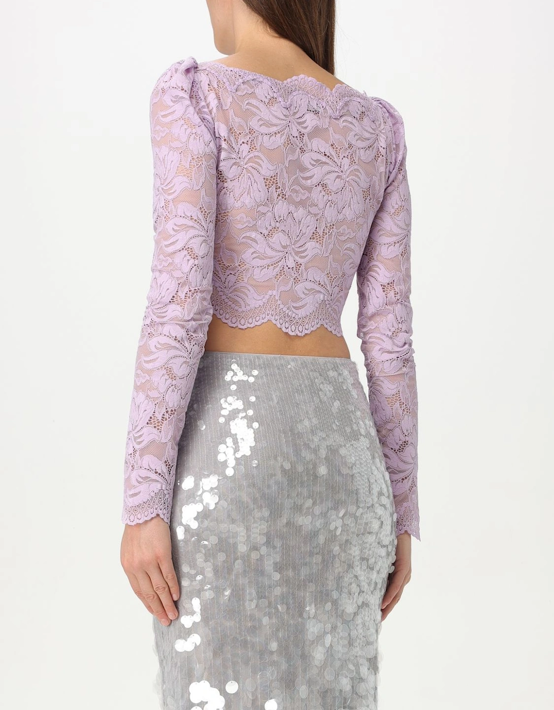 Lace Long Sleeve Crop Top