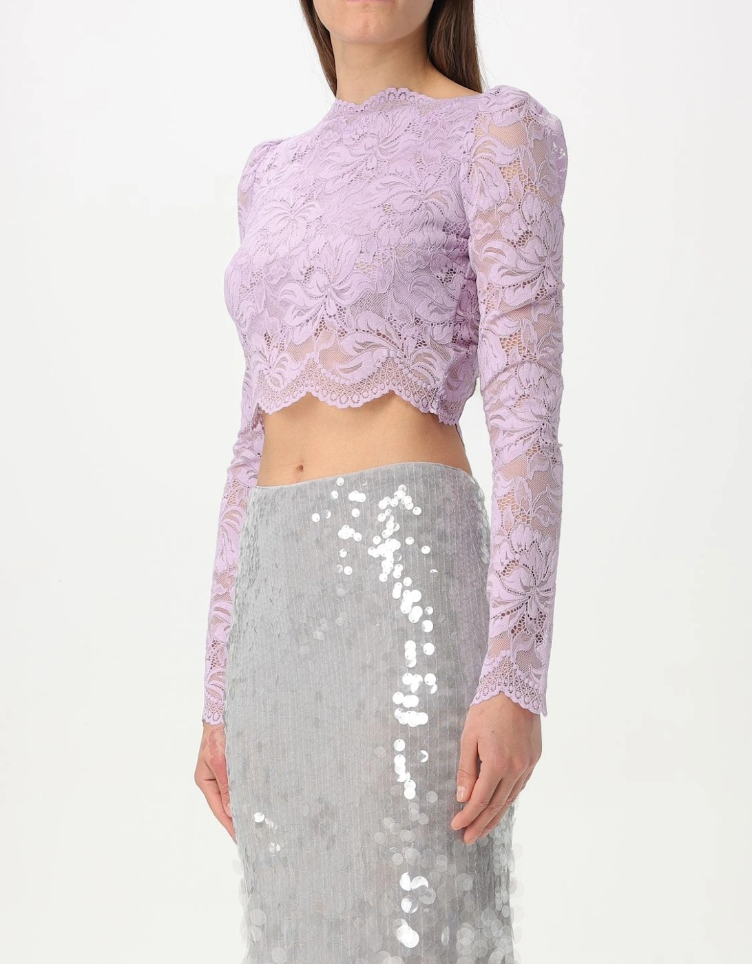 Lace Long Sleeve Crop Top