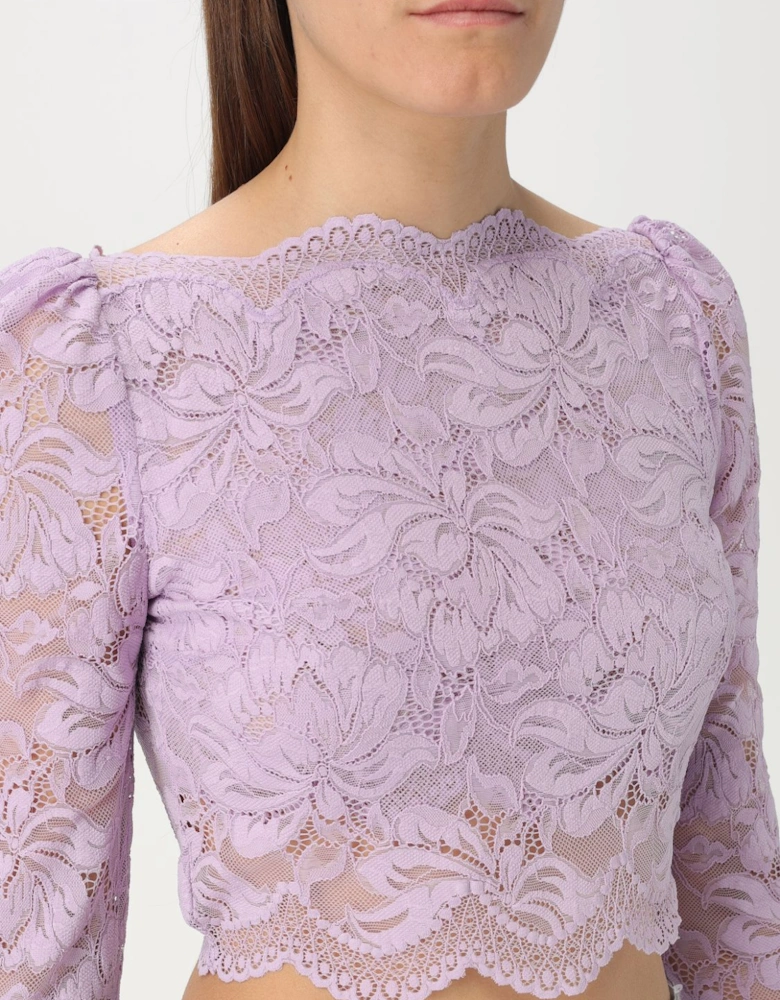 Lace Long Sleeve Crop Top