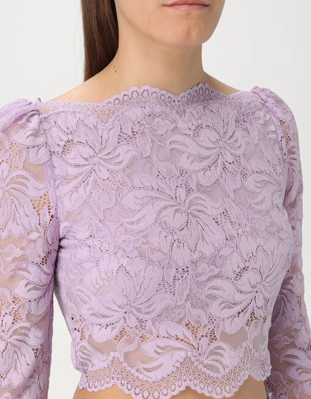 Lace Long Sleeve Crop Top