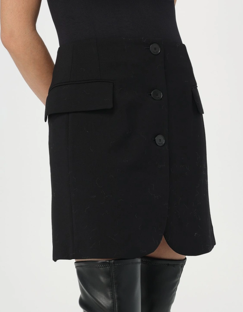 Button Front Mini Skirt