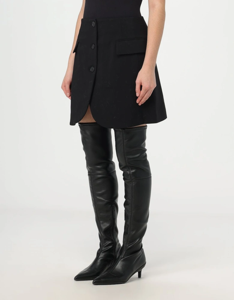 Button Front Mini Skirt