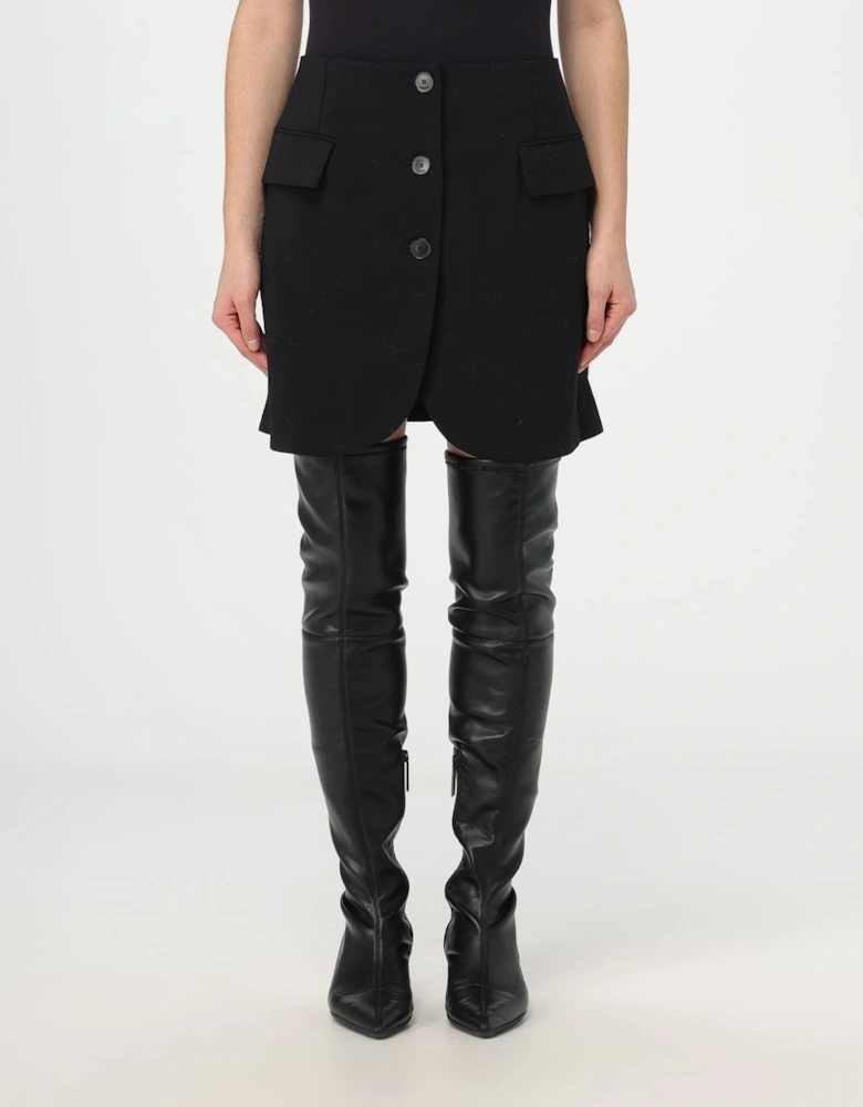 Button Front Mini Skirt