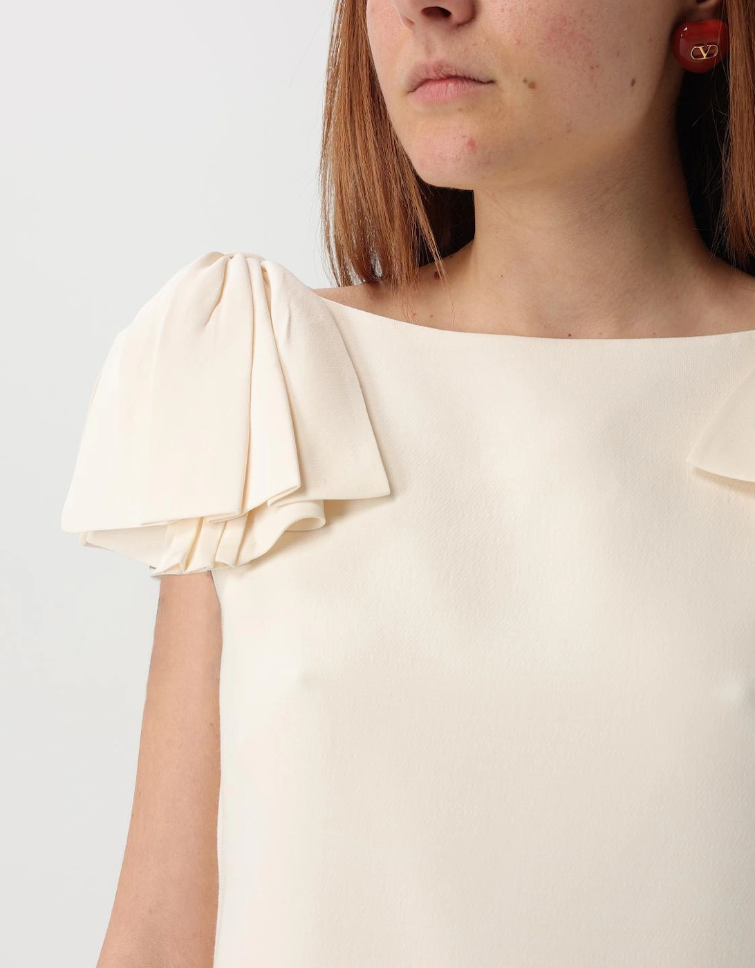 Shift Dress Pleated Detail Ruffle Hem