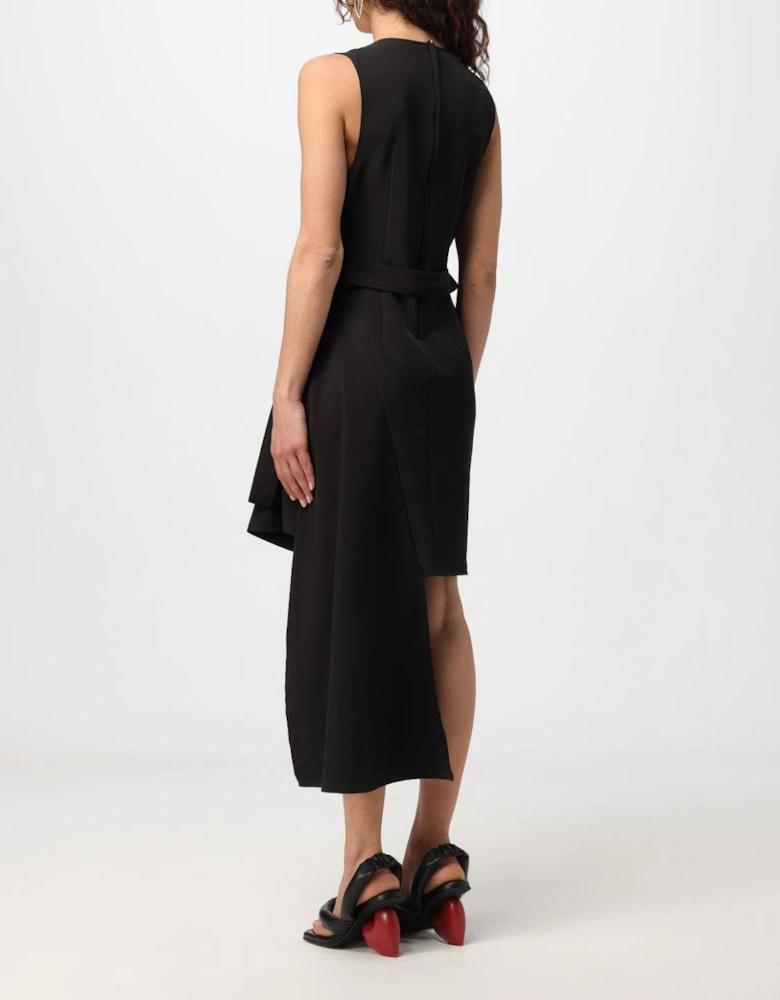 Asymmetrical Crepe Mini Dress