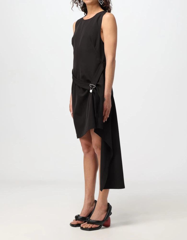Asymmetrical Crepe Mini Dress