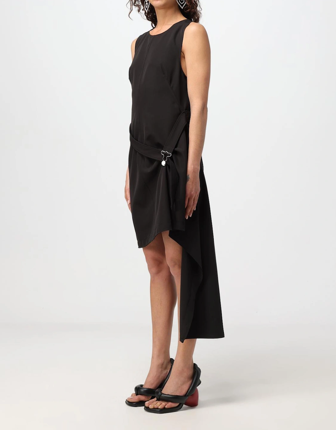 Asymmetrical Crepe Mini Dress