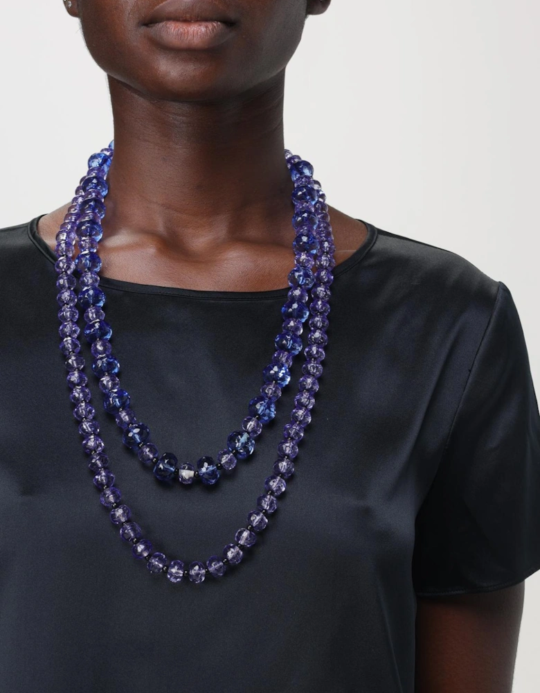 Layered Crystal Beaded Necklace