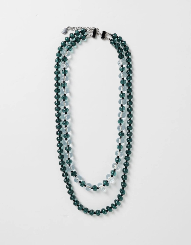 Layered Crystal Beaded Necklace