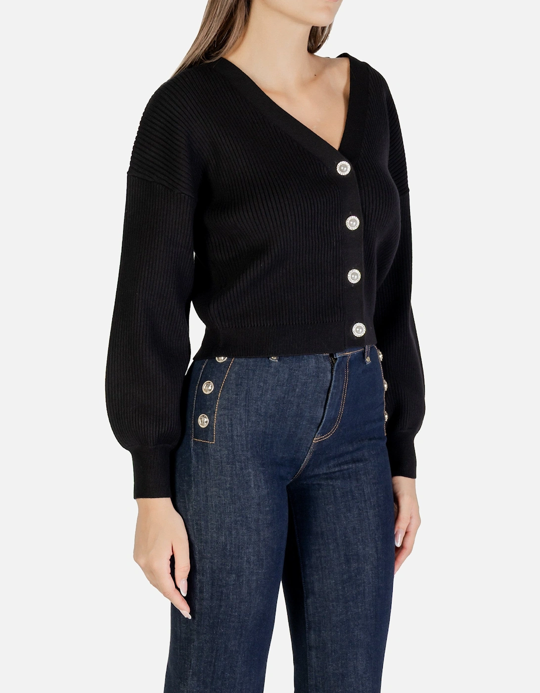 V-Neck Button-Up Long Sleeve Cardigan