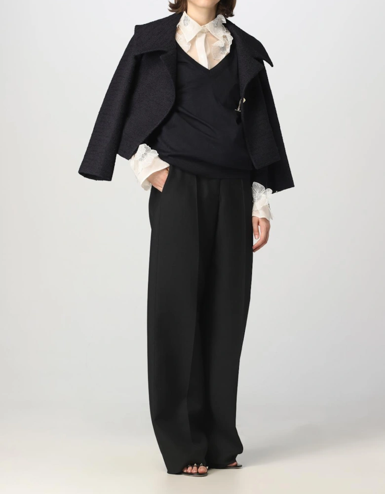 Wide Leg Wool Trousers