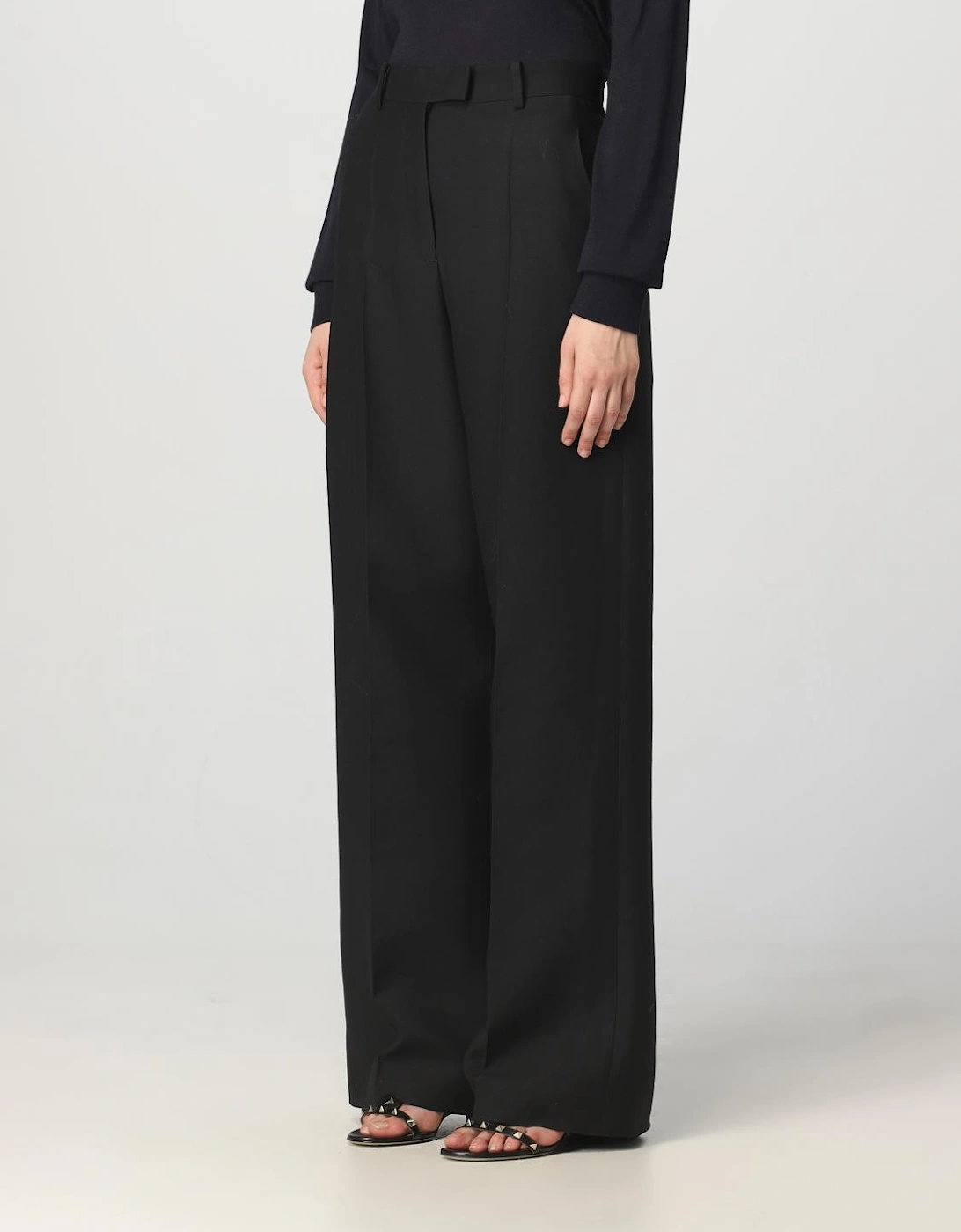 Wide Leg Wool Trousers