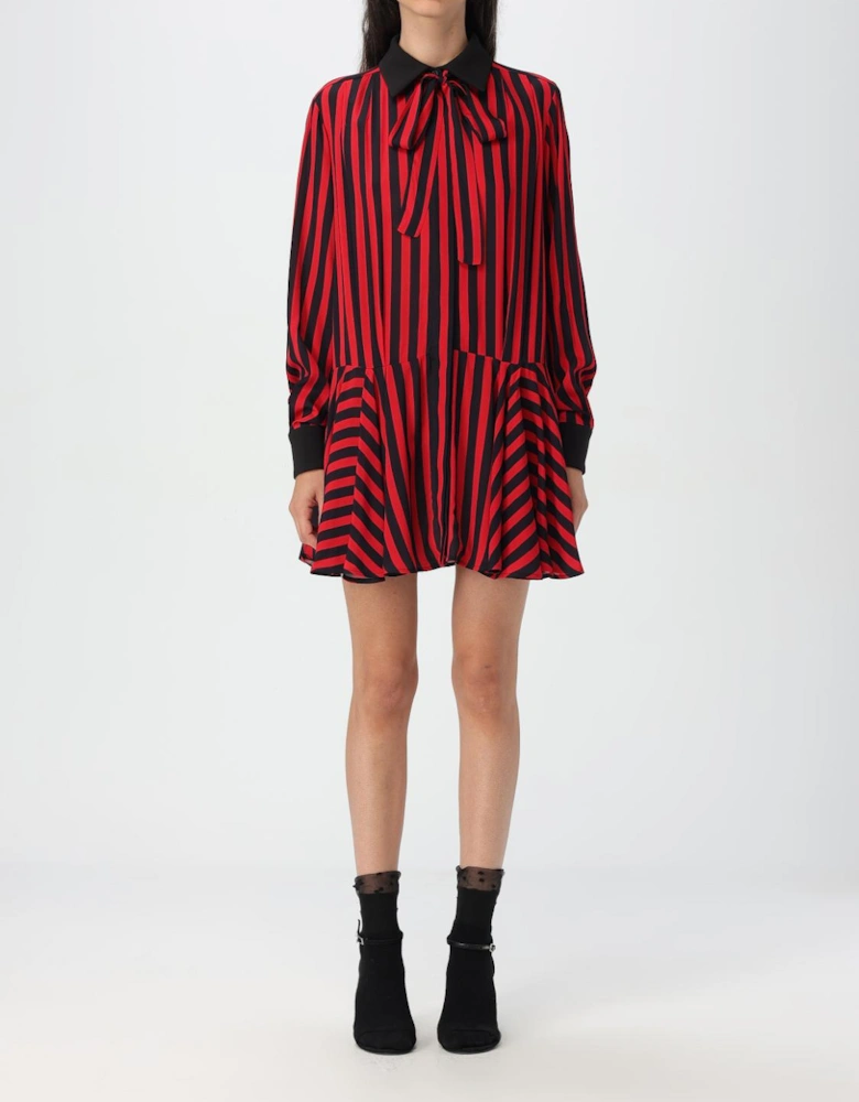 Striped Mini Dress Bow Tie Detail