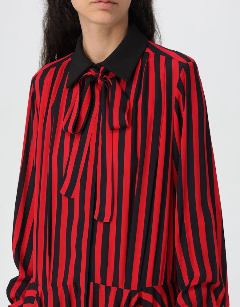 Striped Mini Dress Bow Tie Detail
