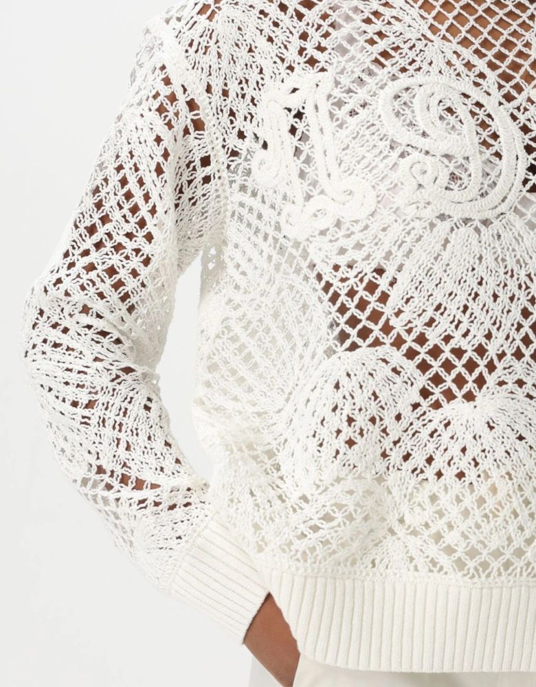 Crochet Knit Pullover Sweater