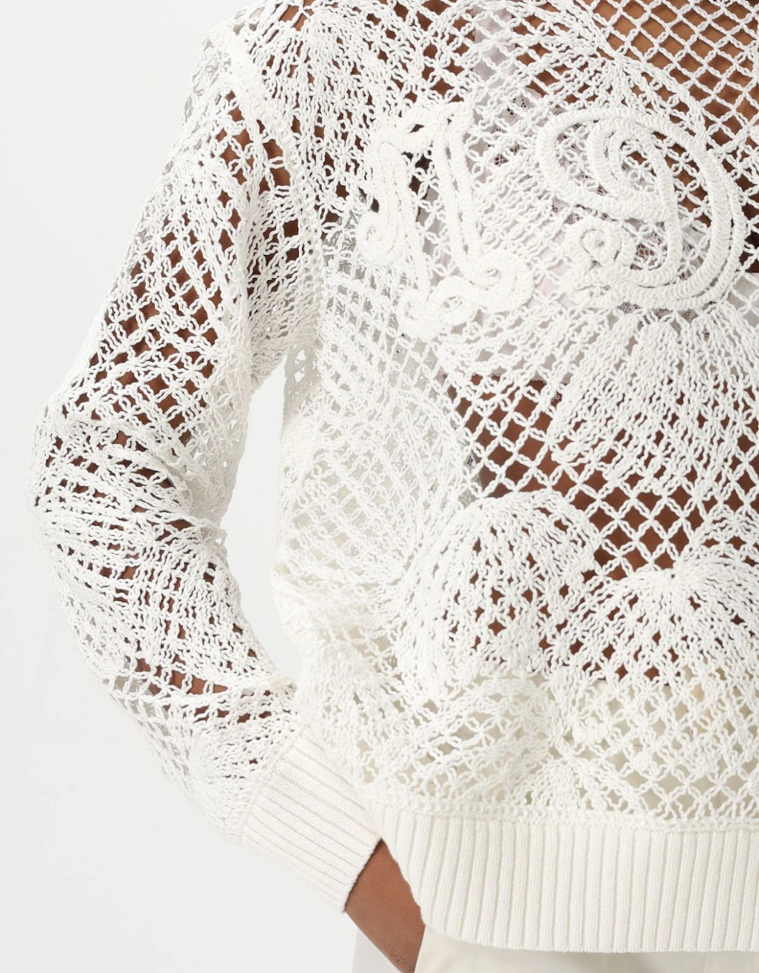 Crochet Knit Pullover Sweater