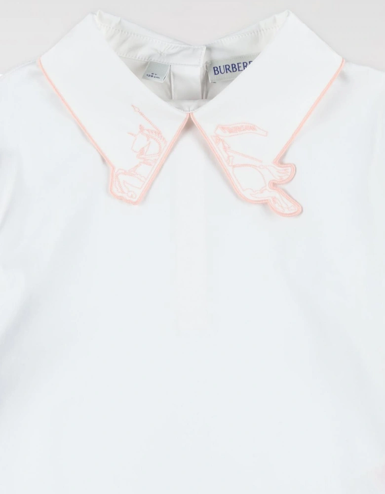 Bunny Embroidered Peter Pan Collar Shirt
