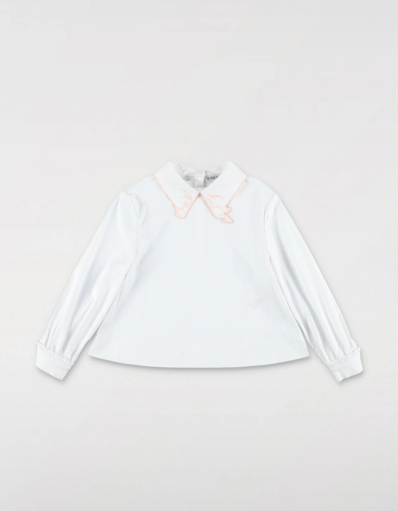 Bunny Embroidered Peter Pan Collar Shirt