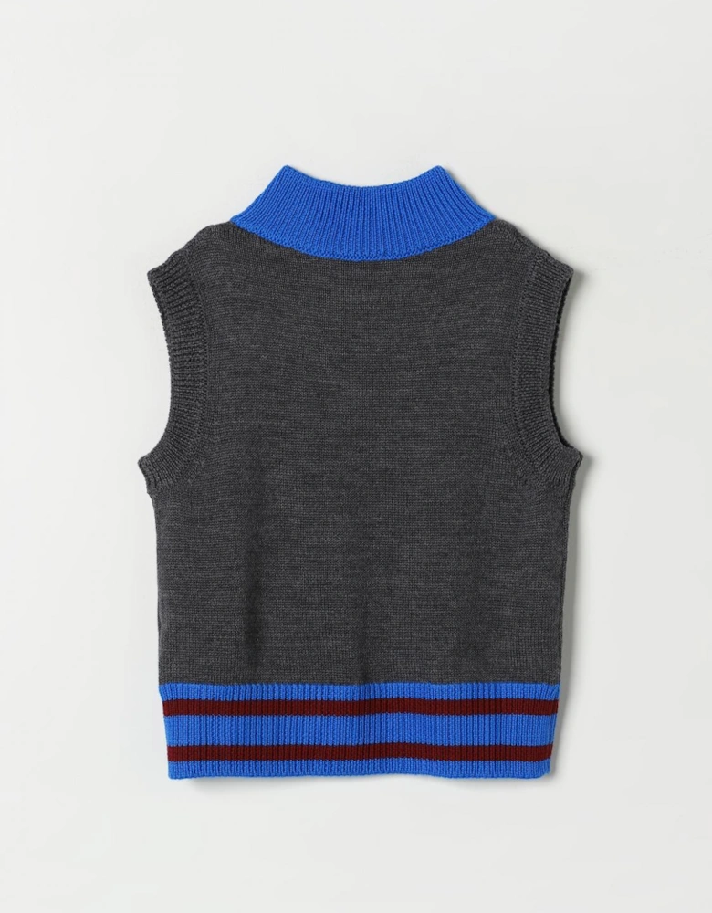 Kids Knit Vest with Logo Patch
