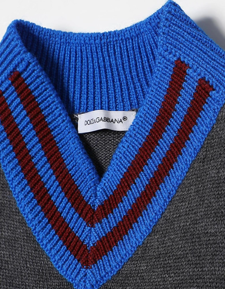 Kids Knit Vest with Logo Patch