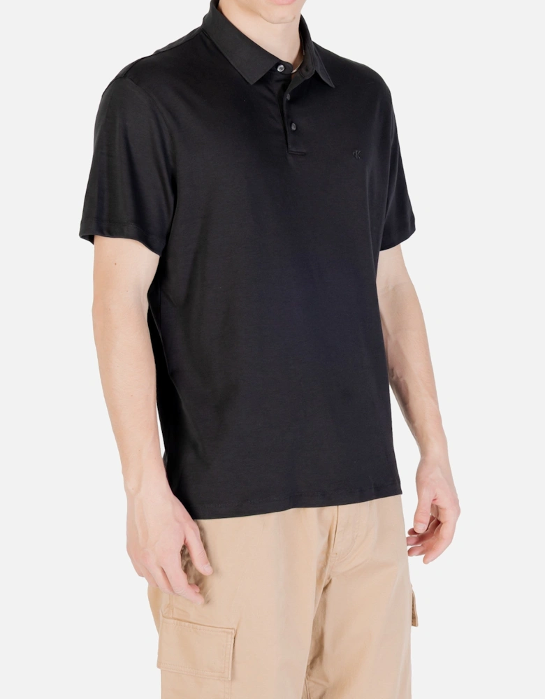 Plain Cotton Polo Shirt with Button Fastening