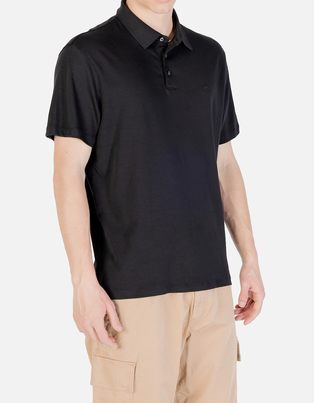 Plain Cotton Polo Shirt with Button Fastening