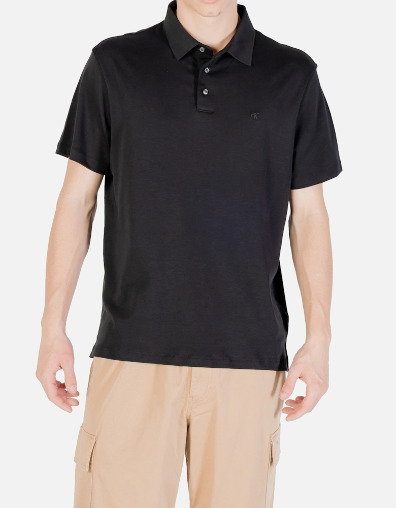 Plain Cotton Polo Shirt with Button Fastening
