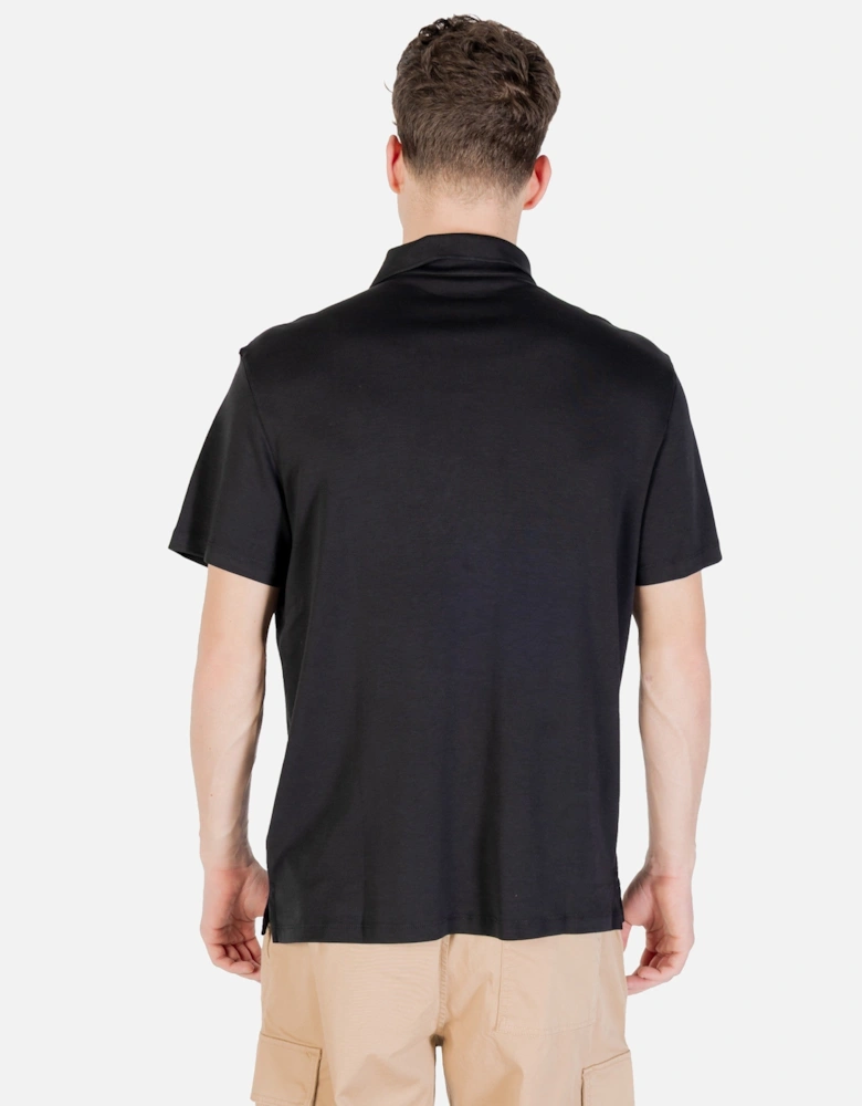 Plain Cotton Polo Shirt with Button Fastening