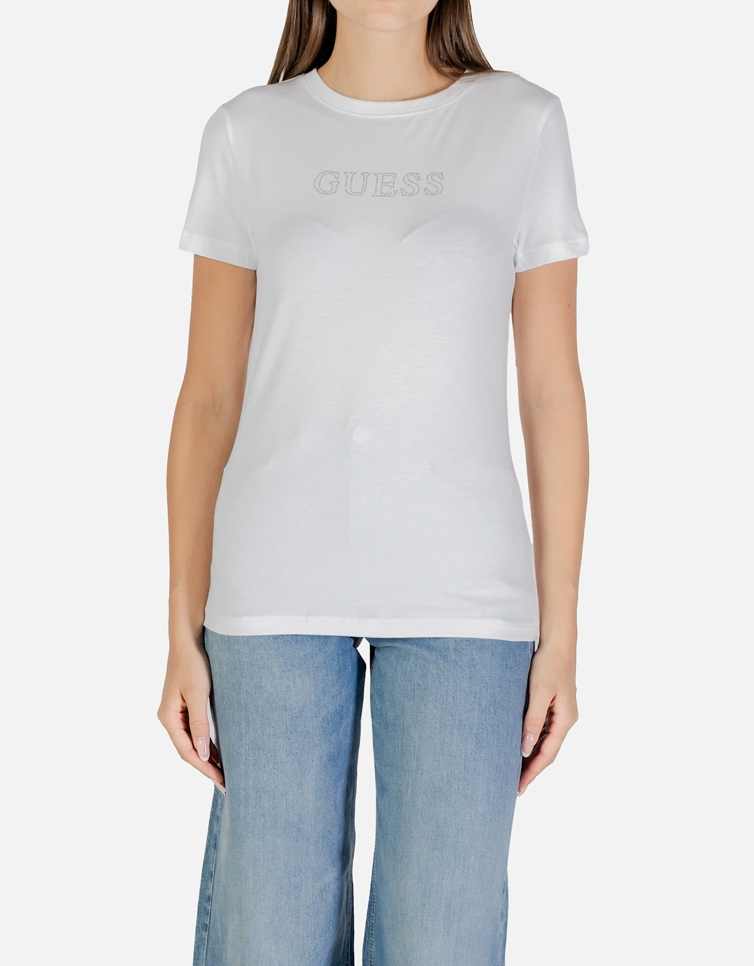 Rhinestone Embellished Short Sleeve Round Neck T-Shirt, 4 of 3