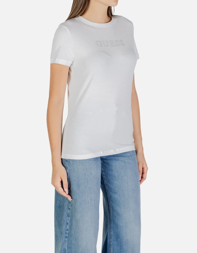 Rhinestone Embellished Short Sleeve Round Neck T-Shirt