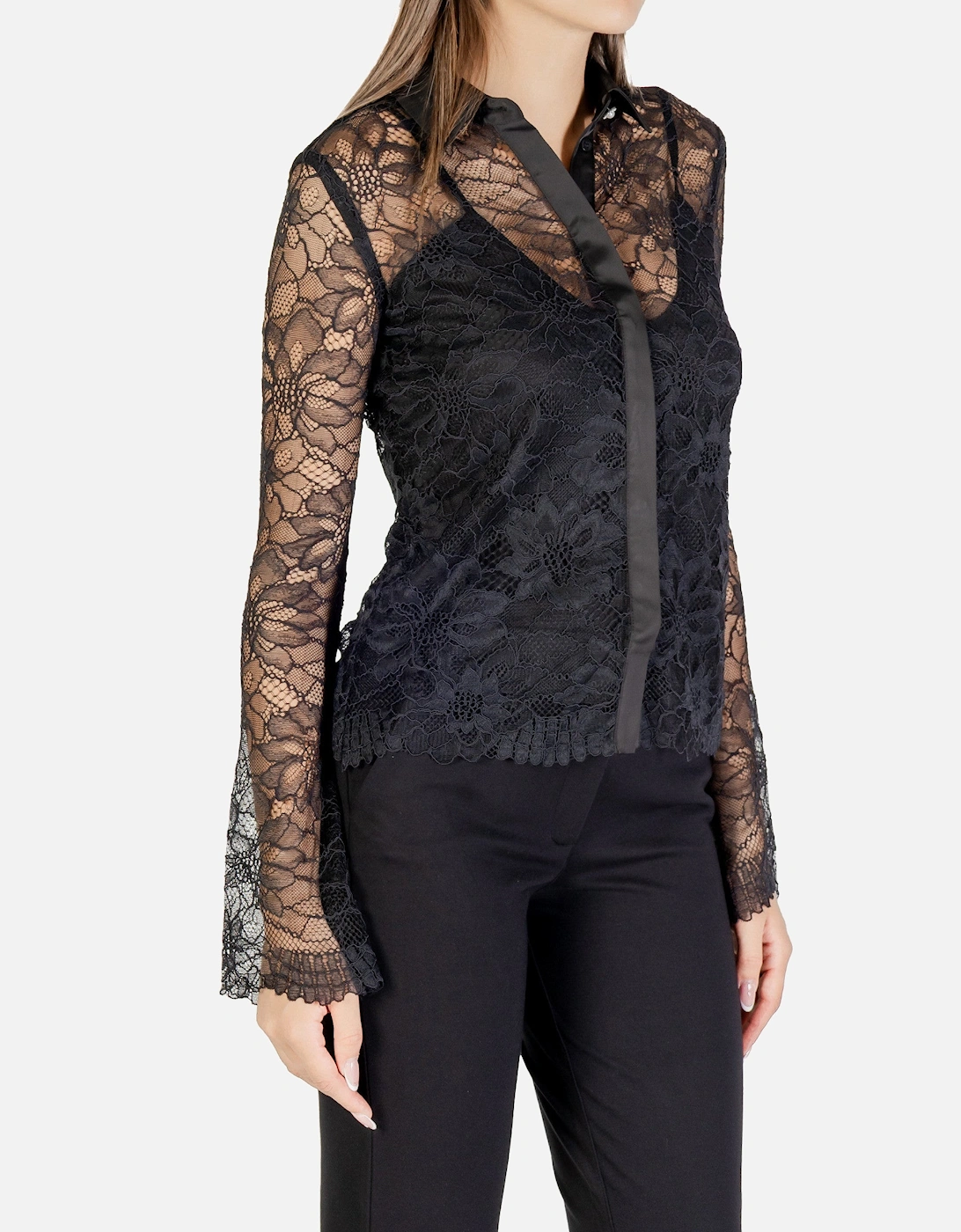 Classic Long Sleeve Round Neck Shirt with Button Fastening