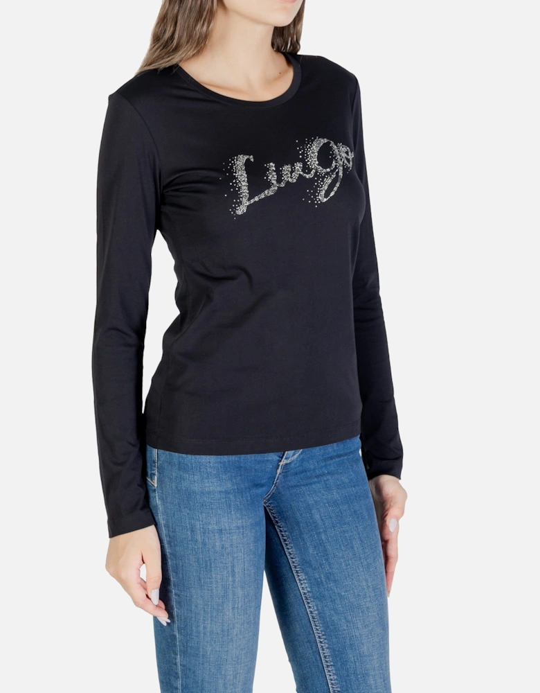 Round Neck Print Knitwear with Long Sleeves