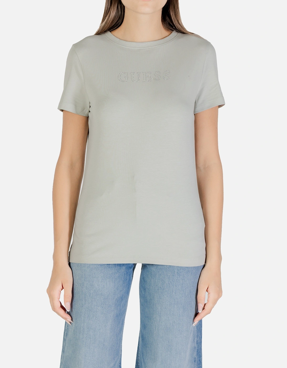 Rhinestone Embellished Round Neck Short Sleeve T-Shirt, 4 of 3
