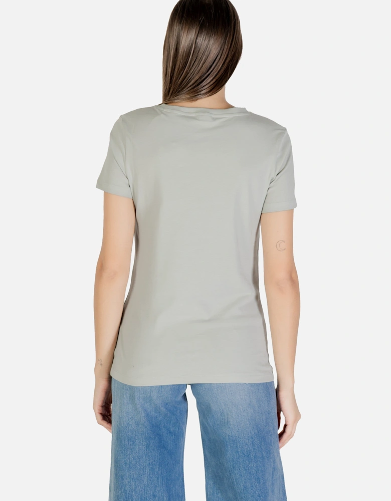 Rhinestone Embellished Round Neck Short Sleeve T-Shirt
