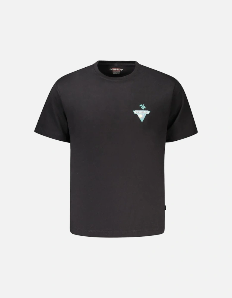 Organic Cotton Crew Neck T-Shirt with Logo Print