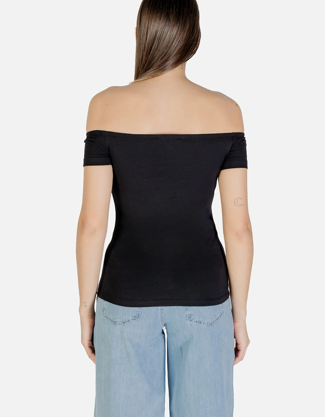Printed Boat Neck Short Sleeve Top