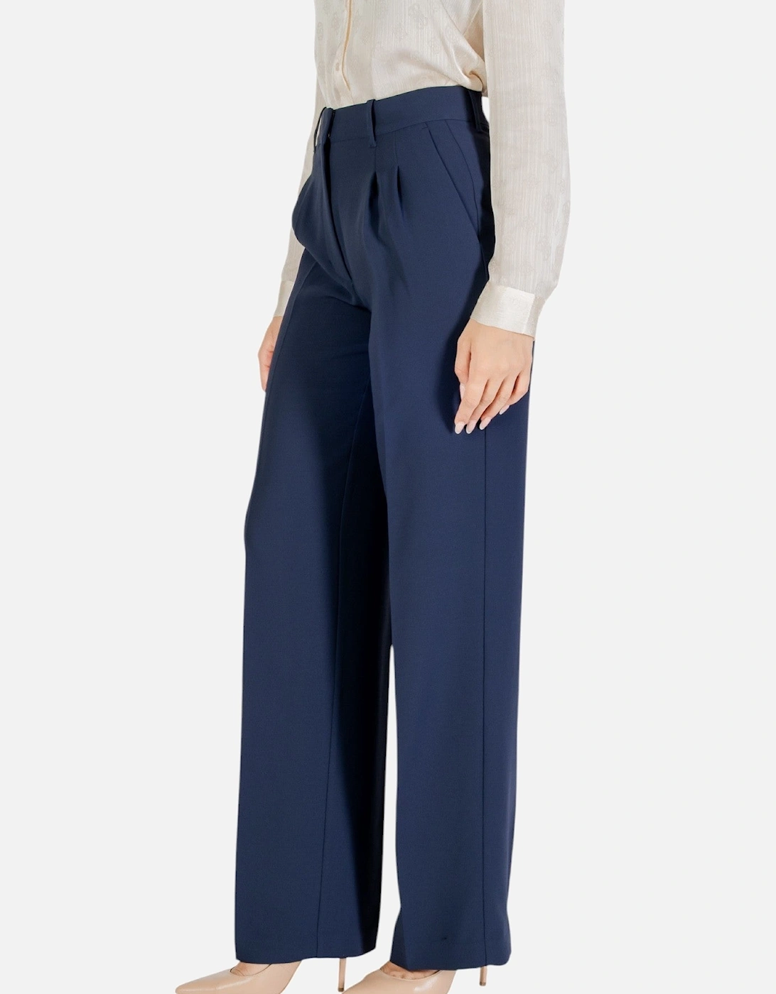 Polyester Trousers with Front and Back Pockets