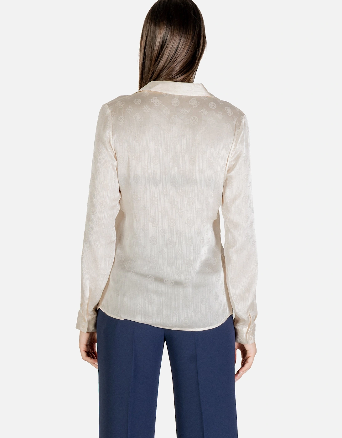 Classic Long Sleeve Button-Up Shirt with Round Neck
