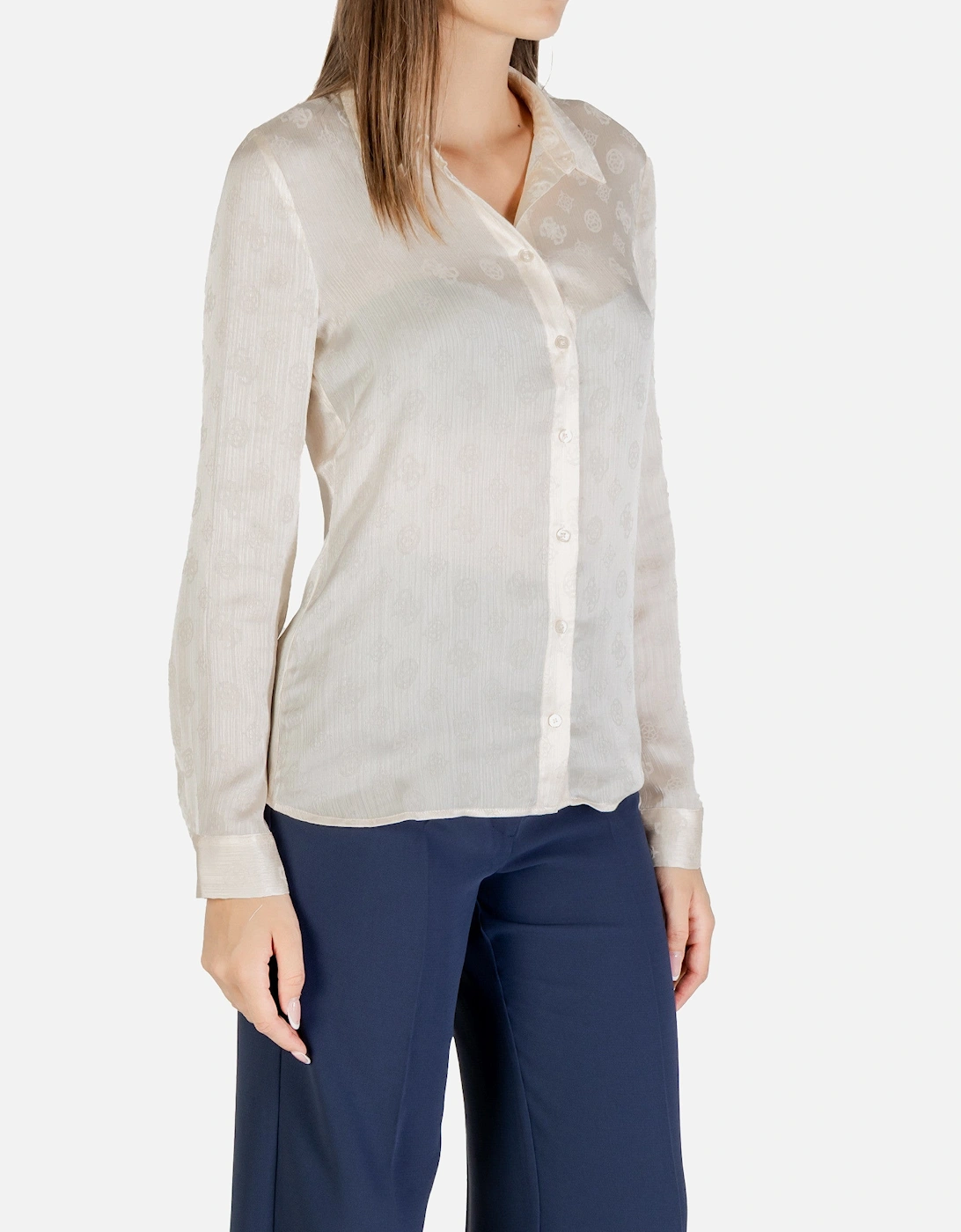 Classic Long Sleeve Button-Up Shirt with Round Neck