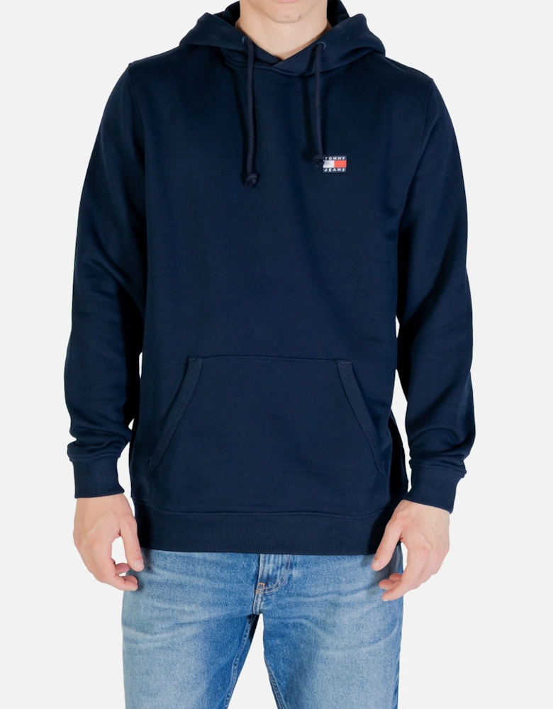 Hooded Organic Cotton Sweatshirt with Single Pocket and Round Neck