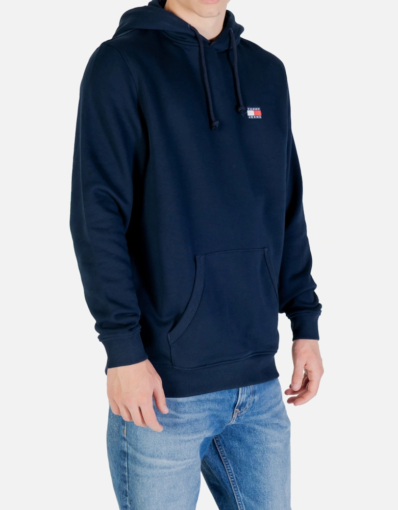 Hooded Organic Cotton Sweatshirt with Single Pocket and Round Neck