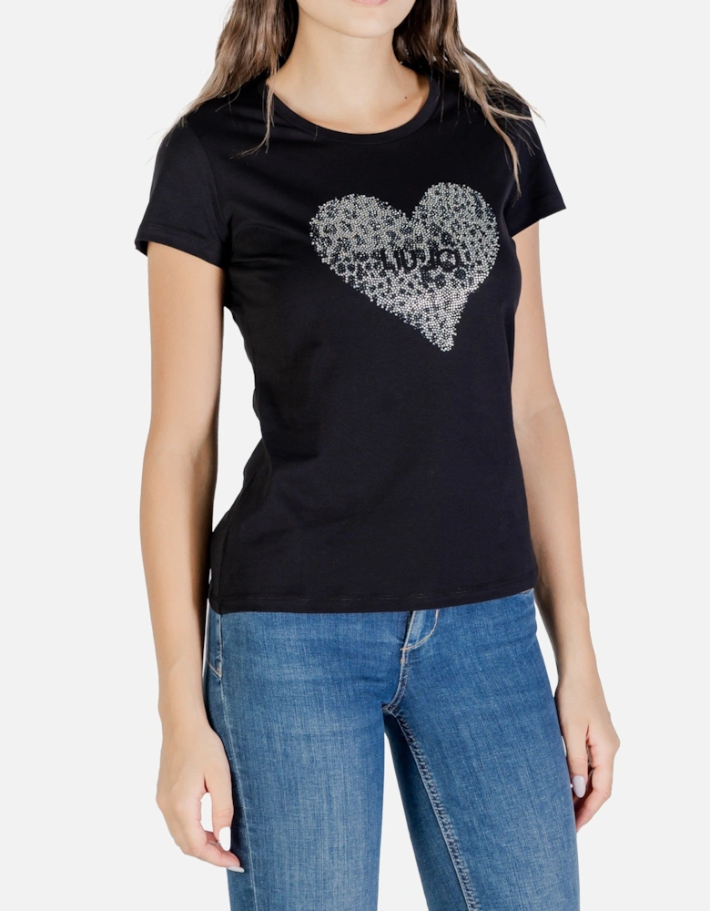 Graphic Print Short Sleeve T-Shirt with Round Neck